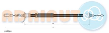 Trekkabel, parkeerrem 090260