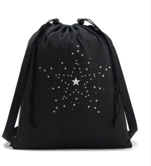 Trekkoord Tassen Reizen Sport Schoen Dans Zak Unisex Reizen Opslag Rugzak Zwart Gedrukt Bag