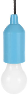 Treklamp LED licht - kunststof - blauw - 15 cm - met koord van 90 cm