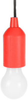 Treklamp LED licht - kunststof - rood - 15 cm - met koord van 90 cm