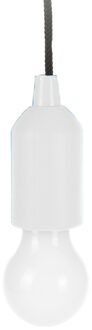 Treklamp LED licht - kunststof - wit - 15 cm - met koord van 90 cm