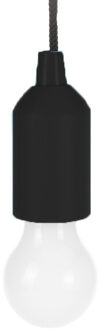 Treklamp LED licht - kunststof - zwart - 15 cm - met koord van 90 cm