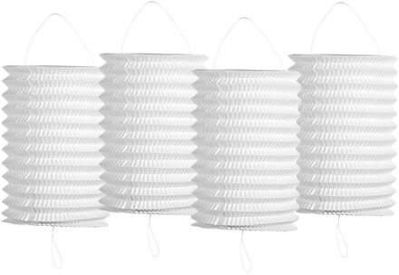 Treklampion - Pakket van 10x stuks - wit - papier - Dia 16 x H20 cm