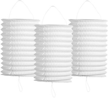 Treklampion - Pakket van 12x stuks - wit - papier - Dia 16 x H20 cm