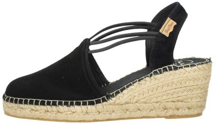 Tremp Dames Espadrilles met sleehak - Zwart - Maat 36