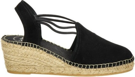 Tremp Dames Espadrilles met sleehak - Zwart - Maat 41