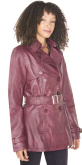 Trenchcoat van nappaleer voor dames-Mosul - maat EU 52 / UK 24 Bourgogne