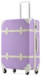 Trend Bagage Student Retro Trolley Case Universele Wiel Koffer Netwerk Explosie Bagage Reisbagage lavendel
