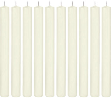 Trend Candles 10x Ivoorwitte dinerkaarsen 25 cm 14 branduren