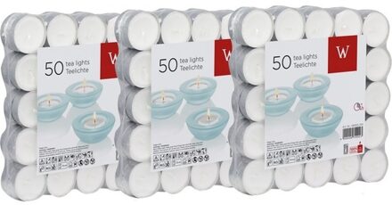 Trend Candles 150x Witte theelichtjes/waxinelichtjes 4 branduren