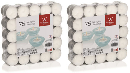 Trend Candles 150x Witte theelichtjes/waxinelichtjes 4 branduren