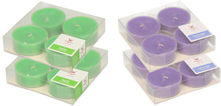 Trend Candles 16x Maxi geurtheelichtjes lavendel en appel 8 branduren