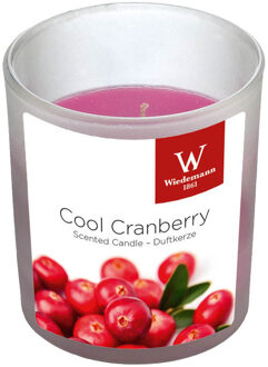 Trend Candles 1x Frisse cranberry geurkaarsen in glazen houder 25 branduren - geurkaarsen Roze