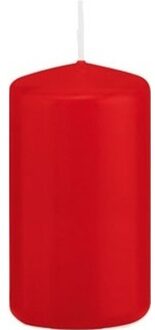 Trend Candles 1x Kaarsen rood 5 x 10 cm 23 branduren sfeerkaarsen - Stompkaarsen