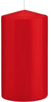 Trend Candles 1x Kaarsen rood 8 x 15 cm 69 branduren sfeerkaarsen - Stompkaarsen