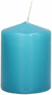 Trend Candles 1x Kaarsen turquoise blauw 6 x 8 cm 21 branduren sfeerkaarsen - Stompkaarsen