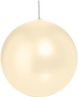 Trend Candles 1x Ronde kaarsen cremewit 8 cm 25 branduren sfeerkaarsen - bolkaarsen Crème