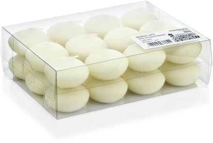 Trend Candles 24x Bruiloft/huwelijk drijvende kaarsen creme wit 4,6 cm 4,5 branduren feestartikelen - Kaarsen