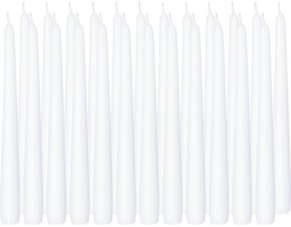 Trend Candles 24x Lange kaarsen wit 25 cm 8 branduren dinerkaarsen/tafelkaarsen - Dinerkaarsen