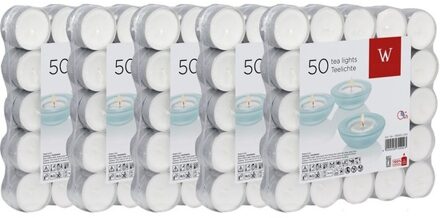Trend Candles 250x Witte theelichtjes/waxinelichtjes 4 branduren