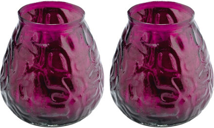 Trend Candles 2x Donkerroze windlichten kaarsen 48 branduren