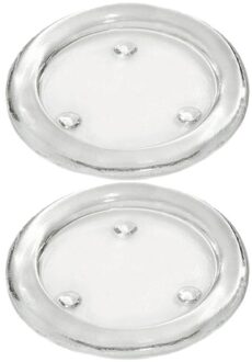 Trend Candles 2x Glazen kaarsenhouders voor stompkaarsen van 10 cm doorsnede - Waxinelichtjeshouders Transparant
