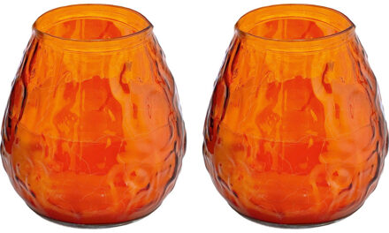 Trend Candles 2x Oranje windlichten kaarsen 48 branduren