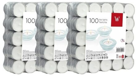 Trend Candles 300x Witte theelichtjes/waxinelichtjes 4 branduren