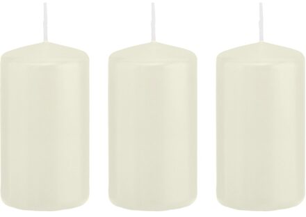 Trend Candles 3x Kaarsen ivoorwit 6 x 12 cm 40 branduren sfeerkaarsen - Stompkaarsen