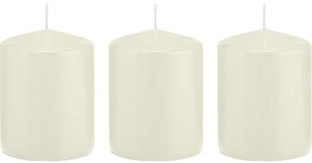 Trend Candles 3x Kaarsen ivoorwit 6 x 8 cm 29 branduren sfeerkaarsen - Stompkaarsen