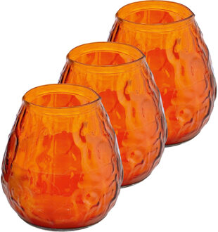 Trend Candles 3x Oranje windlichten kaarsen 48 branduren