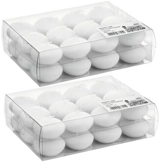 Trend Candles 48x Bruiloft/huwelijk witte drijfkaarsen 4,6 cm 4,5 branduren - Feestdecoraties feestartikelen - Witte kaarsen - Bruiloft thema