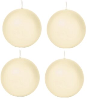 Trend Candles 4x Cremewitte bolkaarsen 7 cm 46 branduren