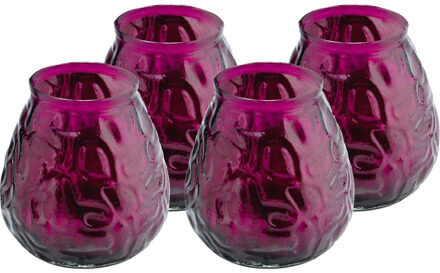 Trend Candles 4x Donkerroze windlichten kaarsen 48 branduren