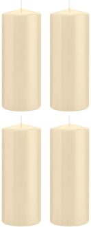 Trend Candles 4x Kaarsen cremewit 8 x 20 cm 119 branduren sfeerkaarsen - Stompkaarsen