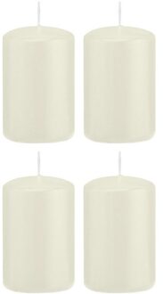 Trend Candles 4x Kaarsen ivoorwit 5 x 8 cm 18 branduren sfeerkaarsen - Stompkaarsen