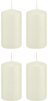 Trend Candles 4x Kaarsen ivoorwit 6 x 12 cm 40 branduren sfeerkaarsen - Stompkaarsen