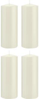 Trend Candles 4x Kaarsen ivoorwit 8 x 20 cm 119 branduren sfeerkaarsen - Stompkaarsen