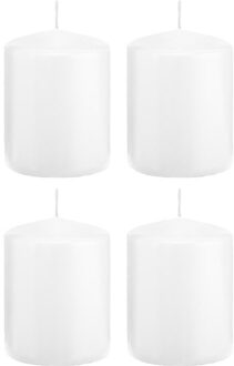 Trend Candles 4x Witte woondecoratie kaarsen 6 x 8 cm 29 branduren