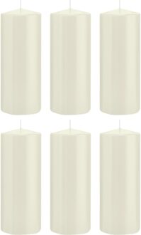 Trend Candles 6x Ivoorwitte woondecoratie kaarsen 8 x 20 cm 119 branduren