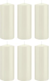 Trend Candles 6x Kaarsen ivoorwit 8 x 20 cm 119 branduren sfeerkaarsen - Stompkaarsen