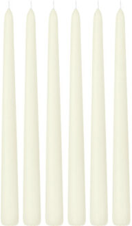 Trend Candles 6x Lange kaarsen ivoorwit 30 cm 13 branduren dinerkaarsen/tafelkaarsen - Dinerkaarsen