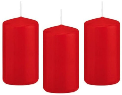 Trend Candles 8x Kaarsen rood 5 x 10 cm 23 branduren sfeerkaarsen - Stompkaarsen