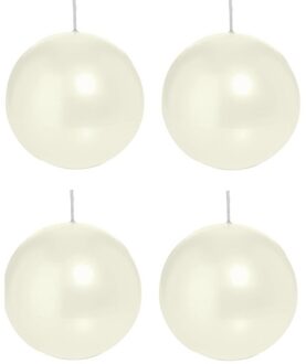 Trend Candles Bolkaars glad - 4x - parelmoer - 8 cm - 25 branduren - ronde kaarsen