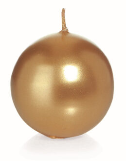 Trend Candles Bolkaars glad - goud - 7 cm - 16 branduren - ronde kaarsen Goudkleurig