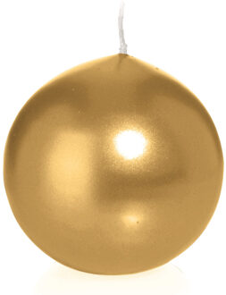 Trend Candles Bolkaars glad - goud - 8 cm - 25 branduren - ronde kaarsen