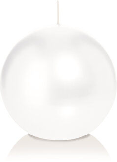 Trend Candles Bolkaars glad - wit - 8 cm - 25 branduren - ronde kaarsen
