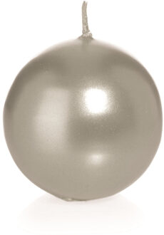 Trend Candles Bolkaars glad - zilver - 8 cm - 25 branduren - ronde kaarsen