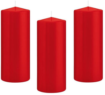 Trend Candles Cilinderkaars/stompkaars - 12x - rood - 8 x 20 cm - 119 branduren
