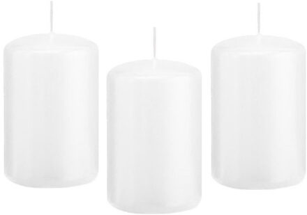 Trend Candles Cilinderkaars/stompkaars - 20x - wit - 5 x 8 cm - 18 branduren
